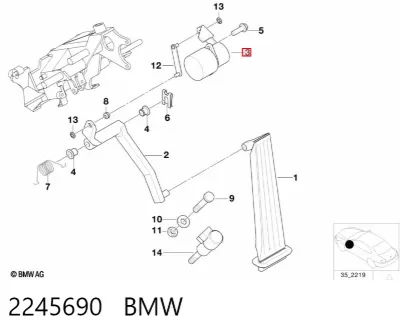 Датчик положения педали акселератора (газа) BMW 2245690