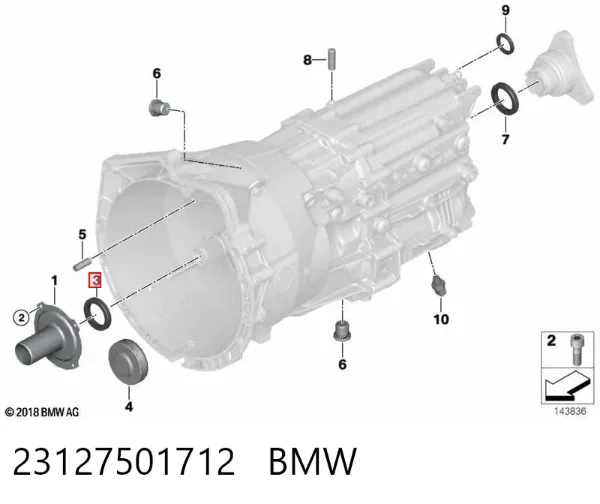 Сальник АКПП/КПП (входного/первичного вала) 23127501712 BMW