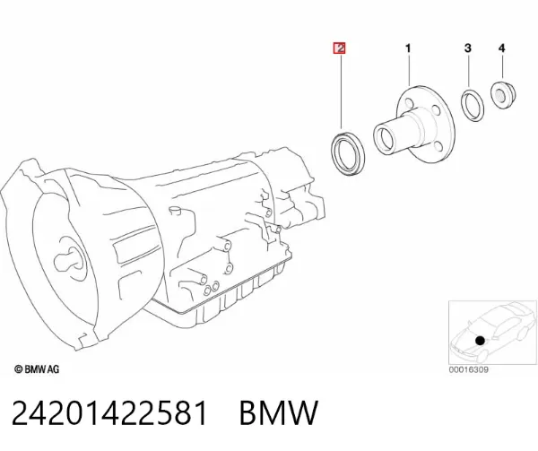 Сальник АКПП/КПП (выходного/вторичного вала) 24201422581 BMW
