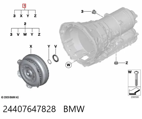 Гидротрансформатор 24407647828 BMW