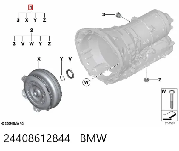 Ремкомплект гидротрансформатора АКПП 24408612844 BMW