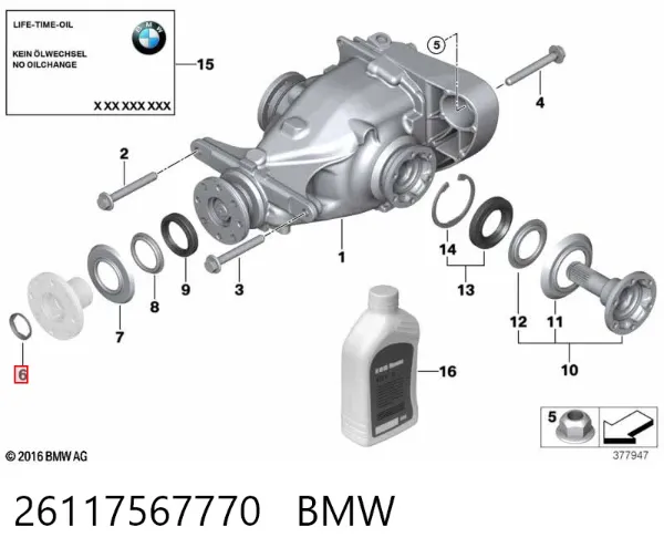 Закладная гайка под саморез 26117567770 BMW