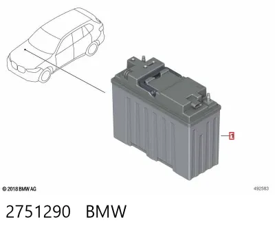 Автоакумулятор БМВ 10 А/г 12 В (2751290)
