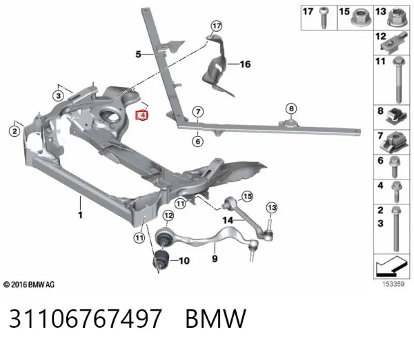 Болт переднего рычага 31106767497 BMW