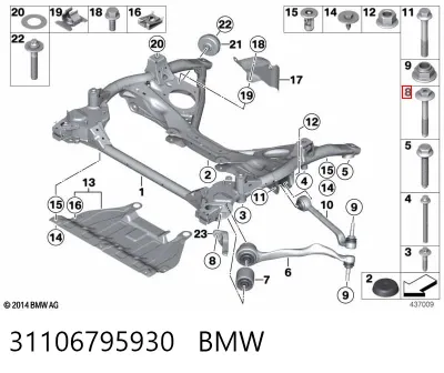 Болт крепления переднего рычага BMW 31106795930