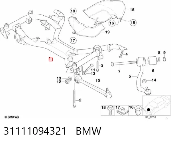 Подрамник передний 31111094321 BMW