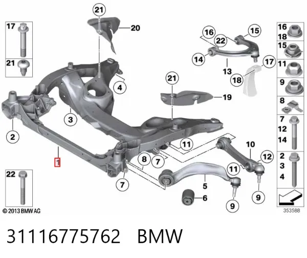 Подрамник передний 31116775762 BMW
