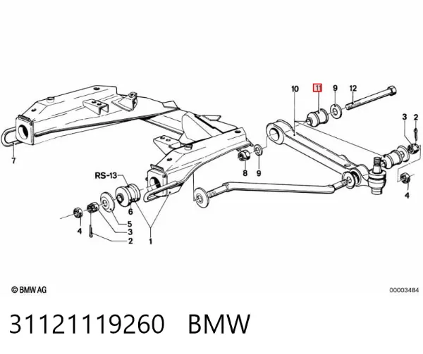 Сайлентблок переднего рычага 31121119260 BMW