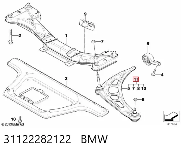 Нижний рычаг 31122282122 BMW