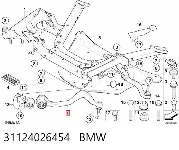 Нижний рычаг 31124026454 BMW