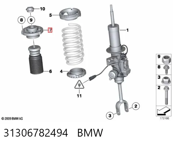 Опора переднего амортизатора 31306782494 BMW