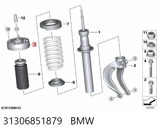 Опора переднего амортизатора 31306851879 BMW