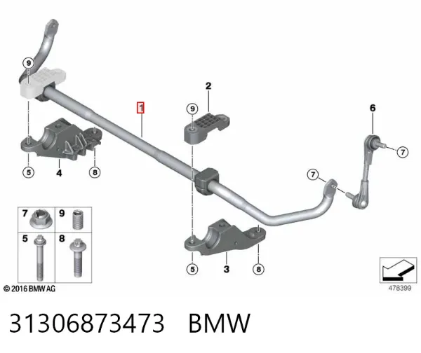 Передний стабилизатор 31306873473 BMW