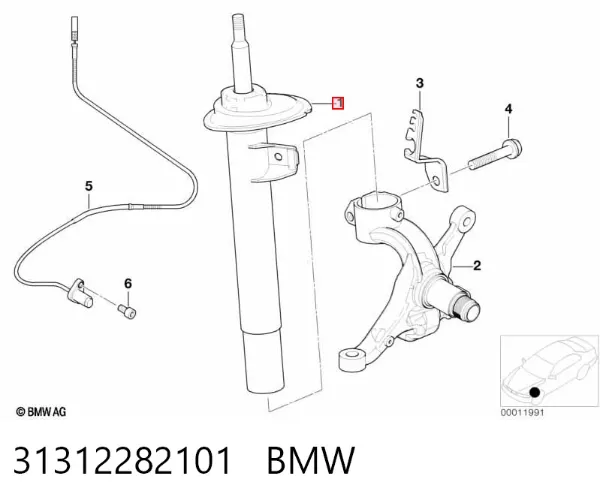Амортизатор передний левый 31312282101 BMW