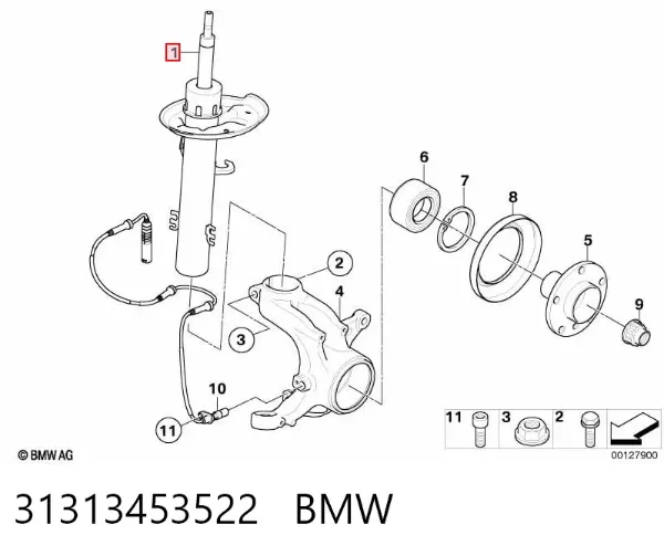 Амортизатор передний правый 31313453522 BMW