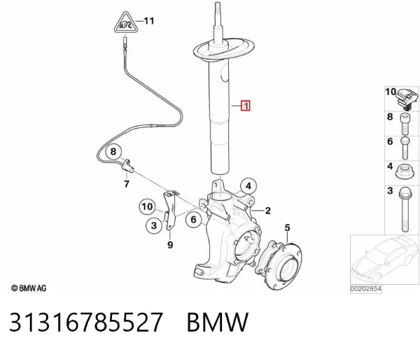 Амортизатор передний левый 31316785527 BMW