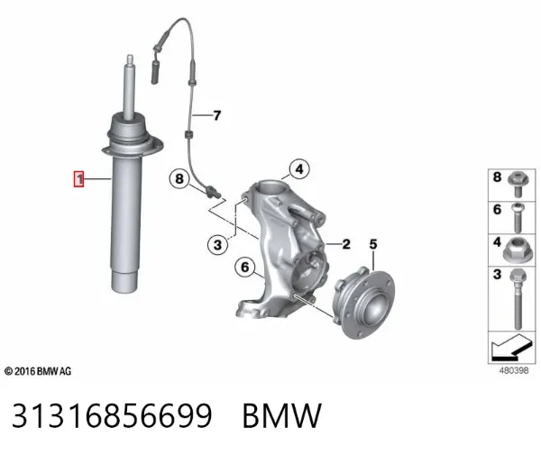 Амортизатор передний 31316856699 BMW