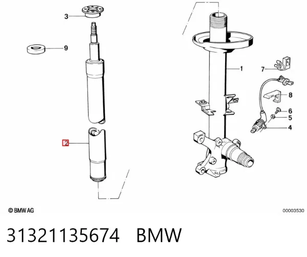 Амортизатор передний 31321135674 BMW