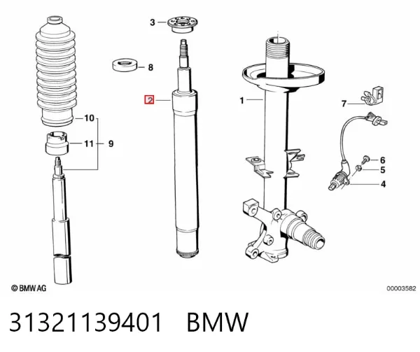 Амортизатор передний 31321139401 BMW