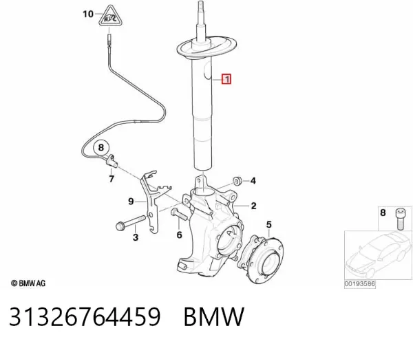 Амортизатор передний левый 31326764459 BMW