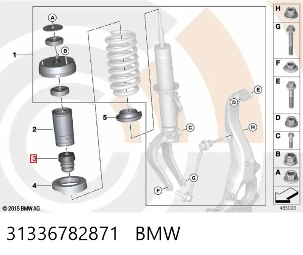 Буфер (отбойник) амортизатора переднего 31336782871 BMW