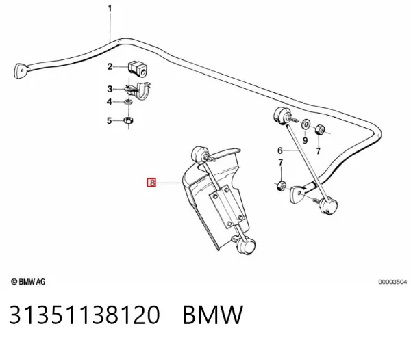 Стойка переднего стабилизатора правая 31351138120 BMW