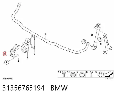 Болт крепления переднего рычага BMW 31356765194