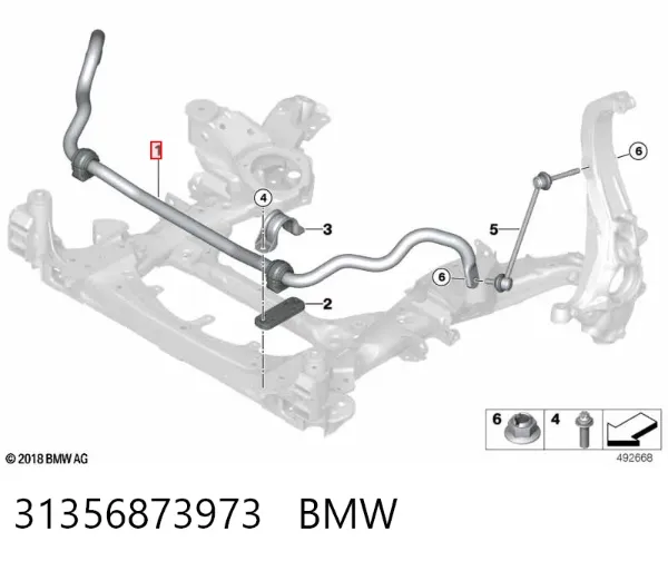 Передний стабилизатор 31356873973 BMW