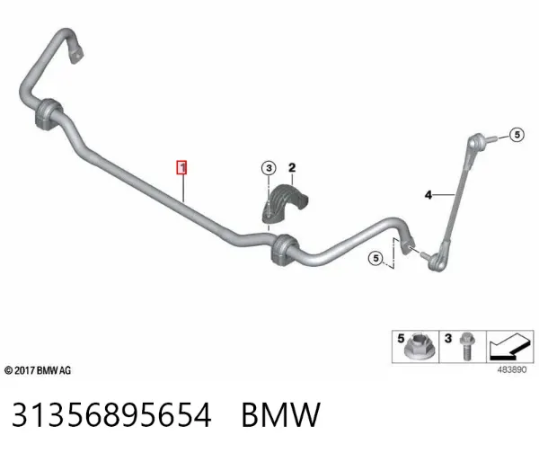 Передний стабилизатор 31356895654 BMW