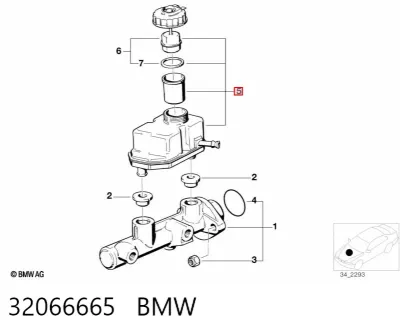 Бачок главного тормозного цилиндра (тормозной жидкости) BMW 32066665
