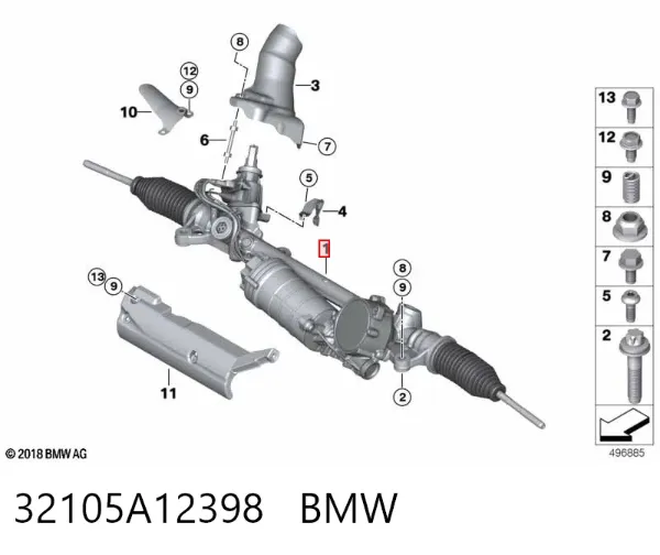 Рулевая рейка 32105A12398 BMW