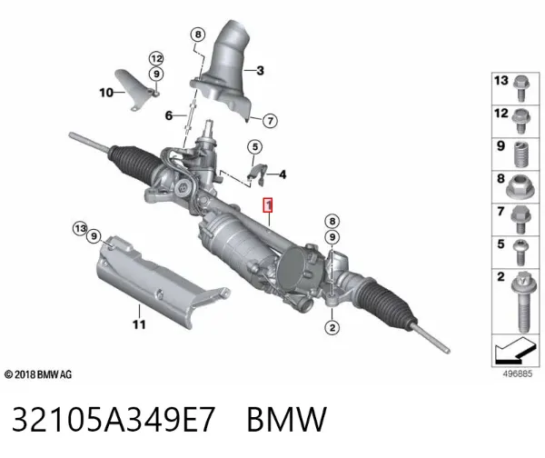 Рулевая рейка 32105A349E7 BMW