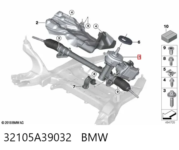 Рулевая рейка 32105A39032 BMW