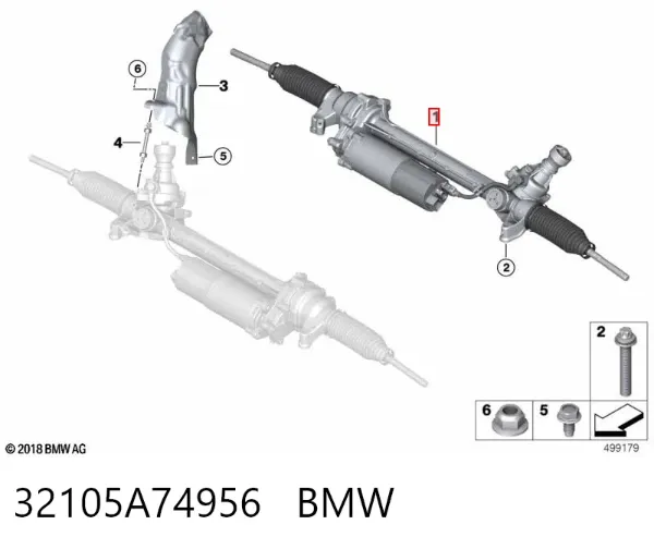 Рулевая рейка 32105A74956 BMW