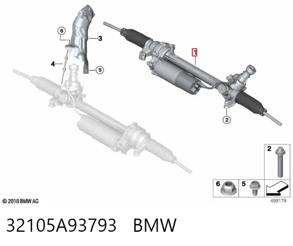 Рулевая рейка 32105A93793 BMW