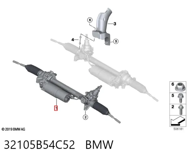 Рулевая рейка 32105B54C52 BMW