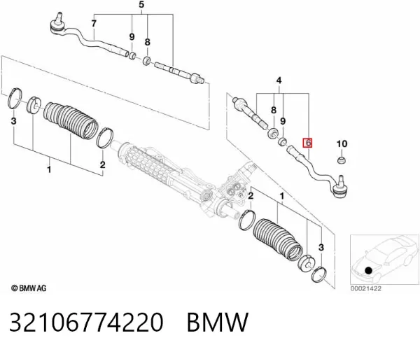 Рулевой наконечник 32106774220 BMW