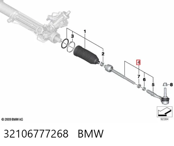 Тяга рулевая в сборе 32106777268 BMW