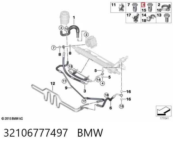 Рулевая рейка 32106777497 BMW
