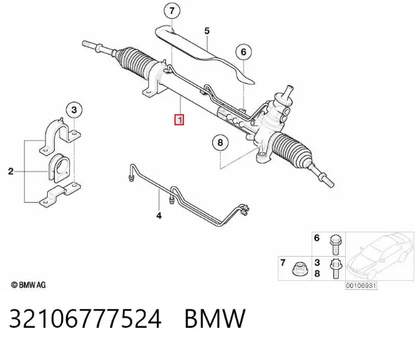 Рулевая рейка 32106777524 BMW