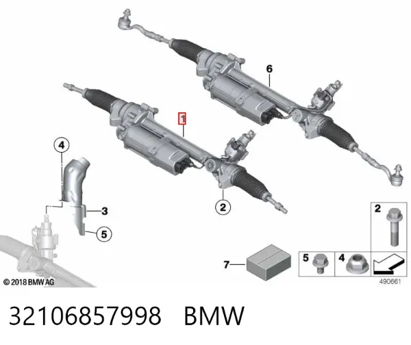 Рулевая рейка 32106857998 BMW