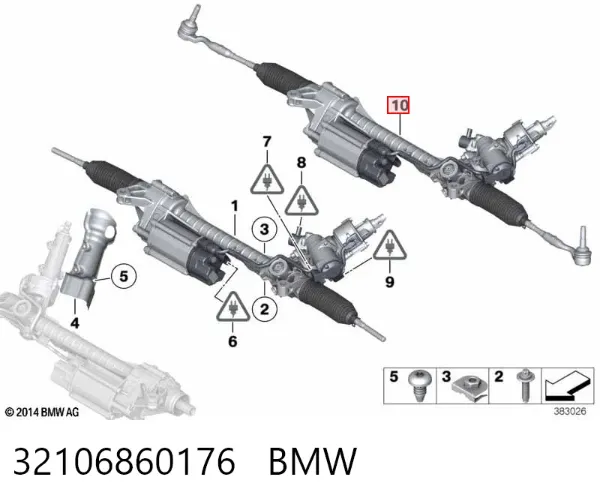 Рулевая рейка 32106860176 BMW
