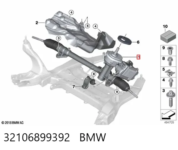 Рулевая рейка 32106899392 BMW