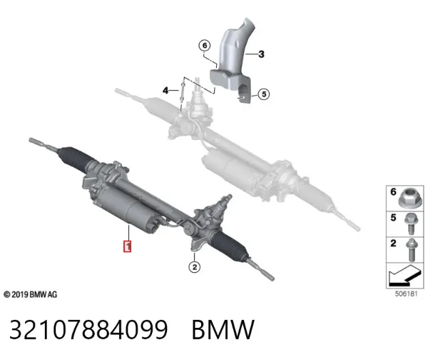 Рулевая рейка 32107884099 BMW