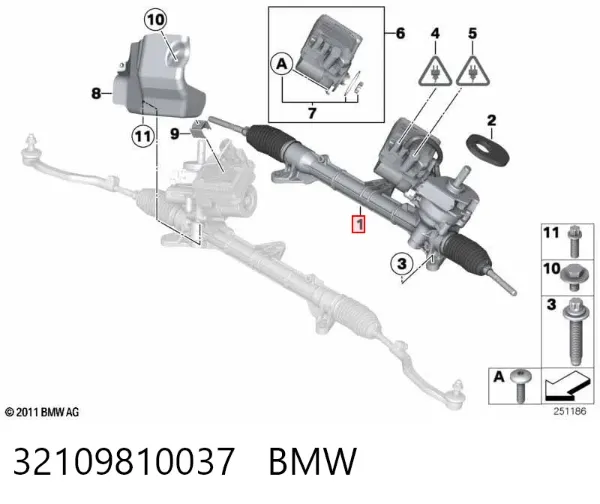 Рулевая рейка 32109810037 BMW