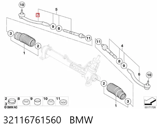 Рулевой наконечник 32116761560 BMW