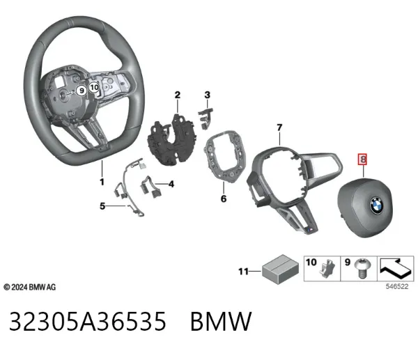 Подушка безопасности водителя 32305A36535 BMW