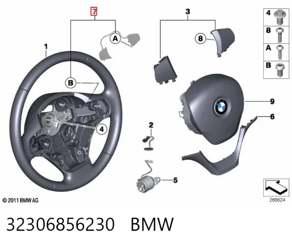 Блок кнопочных переключателей рулевого колеса 32306856230 BMW