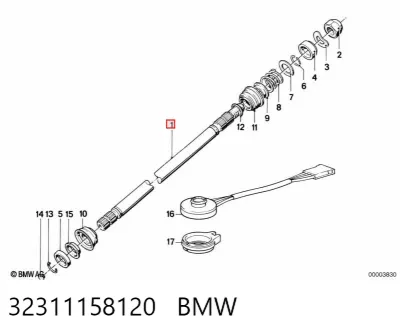 Вал рулевой колонки верхний BMW 32311158120
