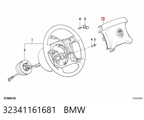 Подушка безопасности водителя 32341161681 BMW